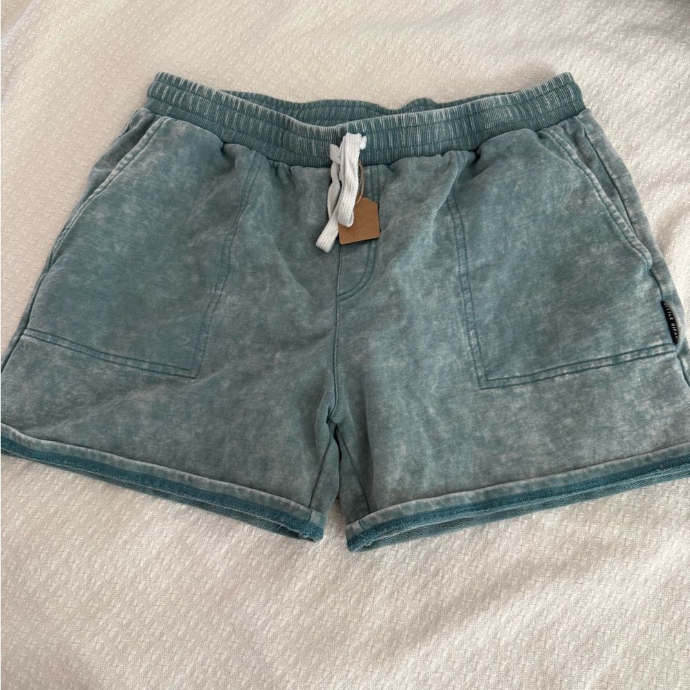 Little Bipsy LB Teal Green White Washed Drawstring Shorts